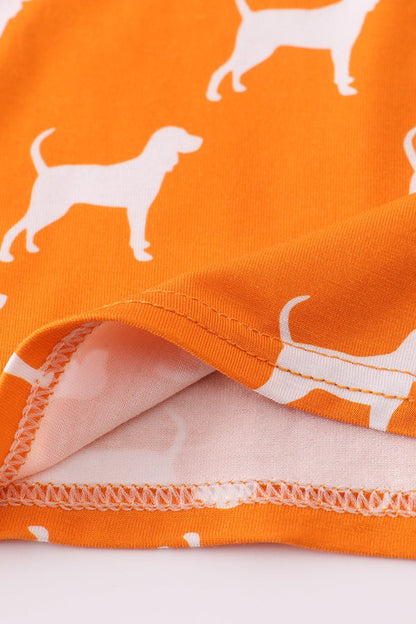 Tennessee Spirit Girls Pajama Set – Orange with Black Ruffle Trim - Blue Marc