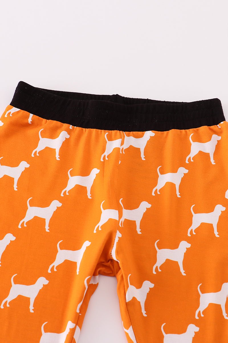 Tennessee Spirit Girls Pajama Set – Orange with Black Ruffle Trim - Blue Marc