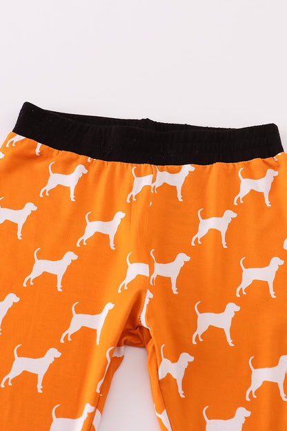 Tennessee Spirit Girls Pajama Set – Orange with Black Ruffle Trim - Blue Marc