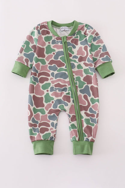 Unisex Baby Romper – Cozy Camo Zip Jumpsuit | Blue Marc - Blue Marc