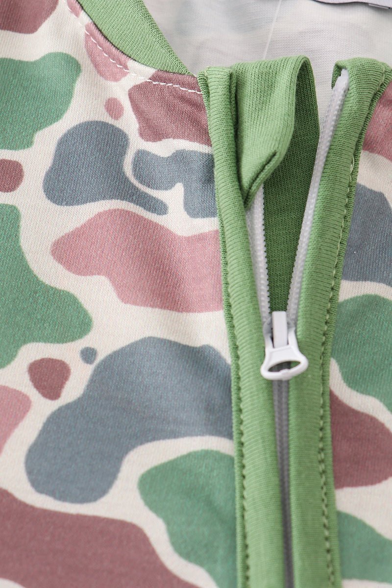 Unisex Baby Romper – Cozy Camo Zip Jumpsuit | Blue Marc - Blue Marc