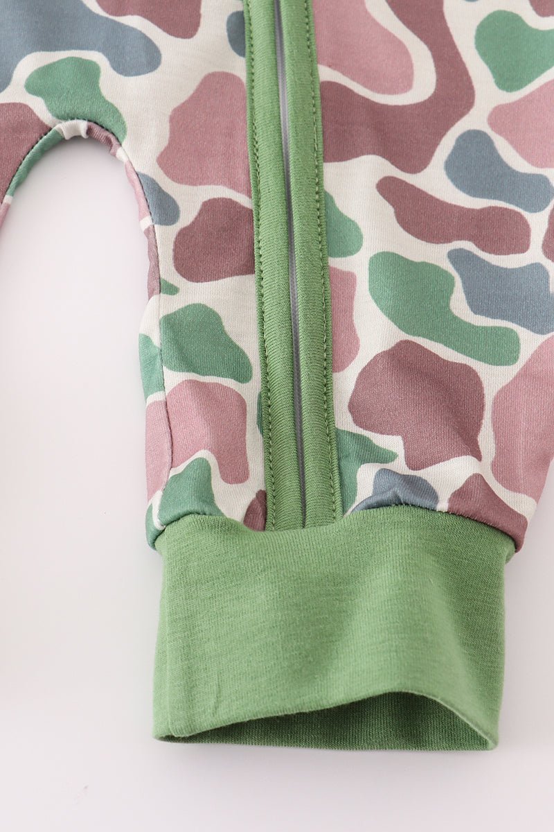 Unisex Baby Romper – Cozy Camo Zip Jumpsuit | Blue Marc - Blue Marc