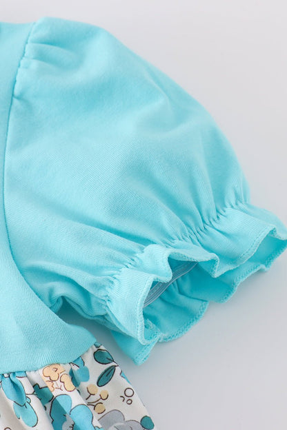 Vintage Charm: Aqua Dress for Girls 💙🌿 - Blue Marc