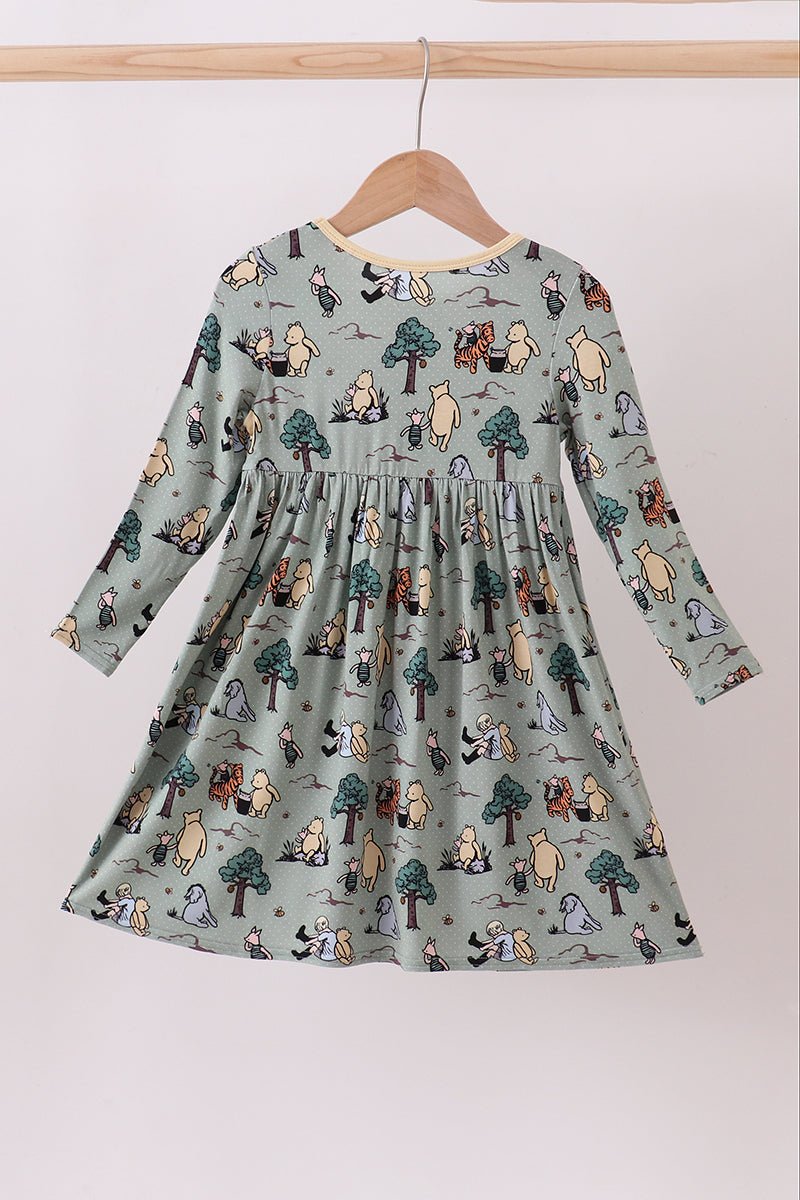 Winnie the Pooh Girls Dress - Blue Marc