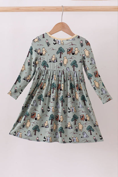 Winnie the Pooh Girls Dress - Blue Marc