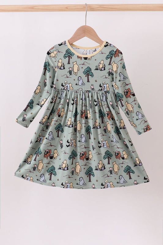 Winnie the Pooh Girls Dress - Blue Marc