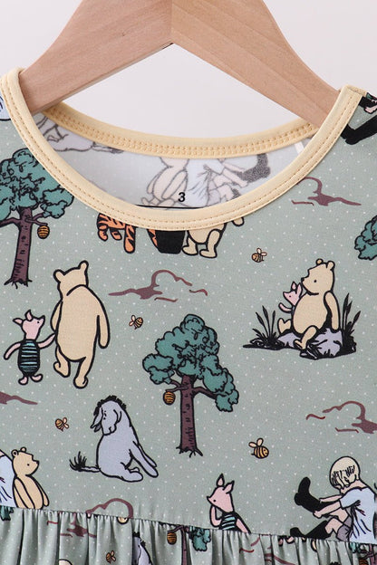 Winnie the Pooh Girls Dress - Blue Marc