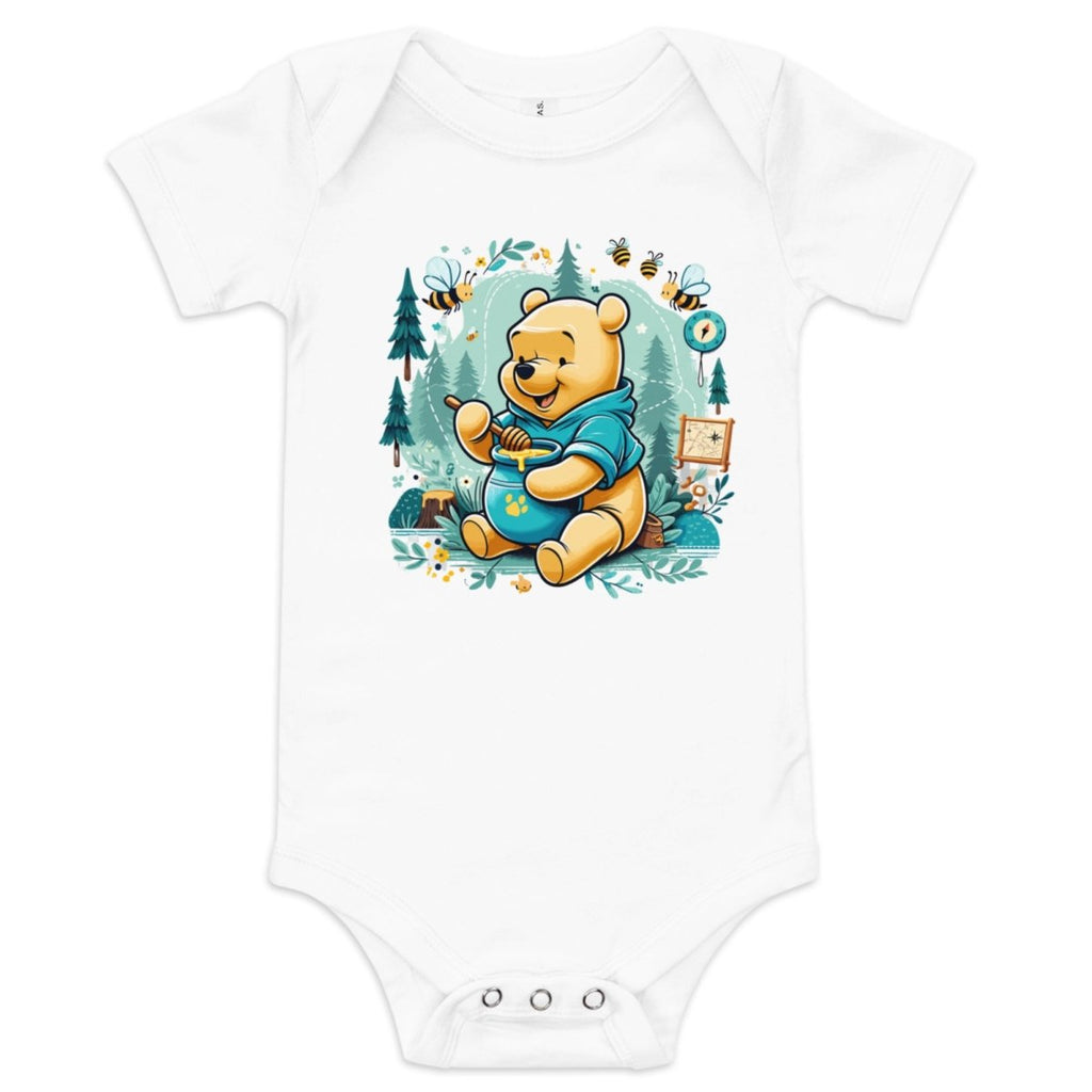 Adventure with Pooh Bear and Honey Forest One Piece for Baby Boy - Blue Marc