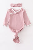 Baby Girls' 2-Piece Pink Stripe Gown