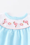 Baby Girls' Flamingo Jumpsuit - Blue Marc