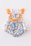Baby Girls' Orange & Blue Bodysuit - Blue Marc