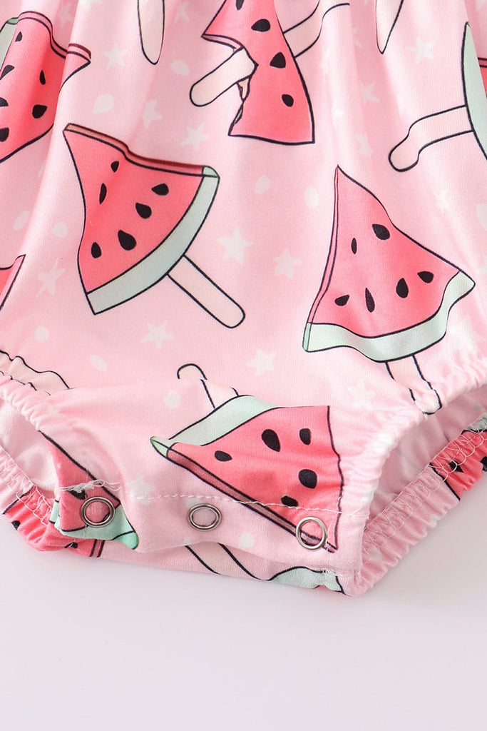 Baby Girls' Sweet Mini Watermelon Romper - Blue Marc
