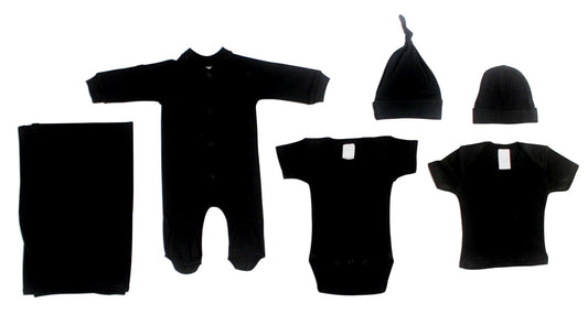 Black 6 Piece Layette Set - Blue Marc