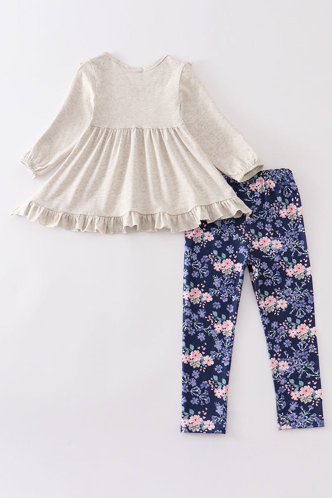 Blooms and Frills: Adorable 2-Piece Set for Your Little Princess! - Blue Marc