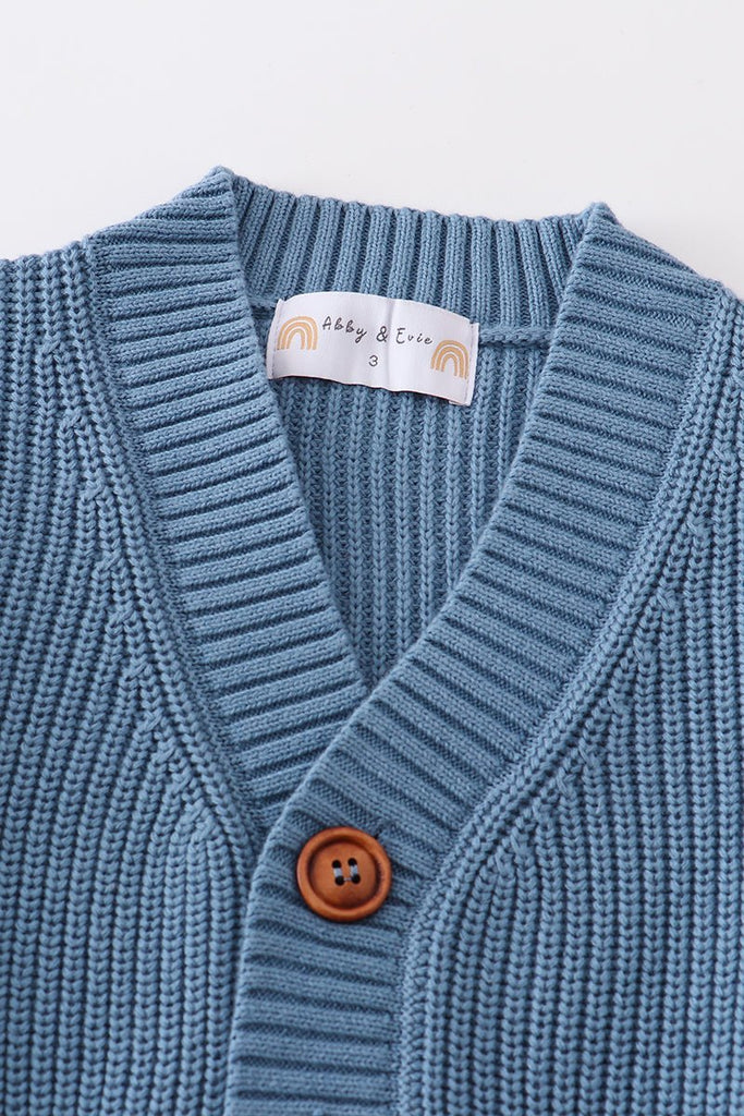 Blue Cardigan Sweater - Blue Marc
