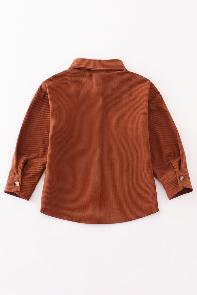 Boys' Corduroy Button-Up Shirt in Brown - Blue Marc