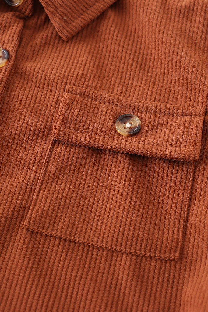 Boys' Corduroy Button-Up Shirt in Brown - Blue Marc