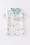 Boy's Duck Print Polo Shirt - Blue Marc