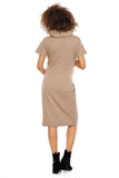 Brown Maternity and Nursing Dress: Stylish Functionality - Blue Marc