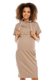 Brown Maternity and Nursing Dress: Stylish Functionality - Blue Marc