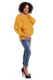Chic Oversized Maternity Sweater with Kimono Cut - Blue Marc