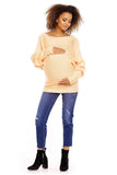 Cozy Chic: Oversize Kimono-Cut Maternity Sweater - Blue Marc