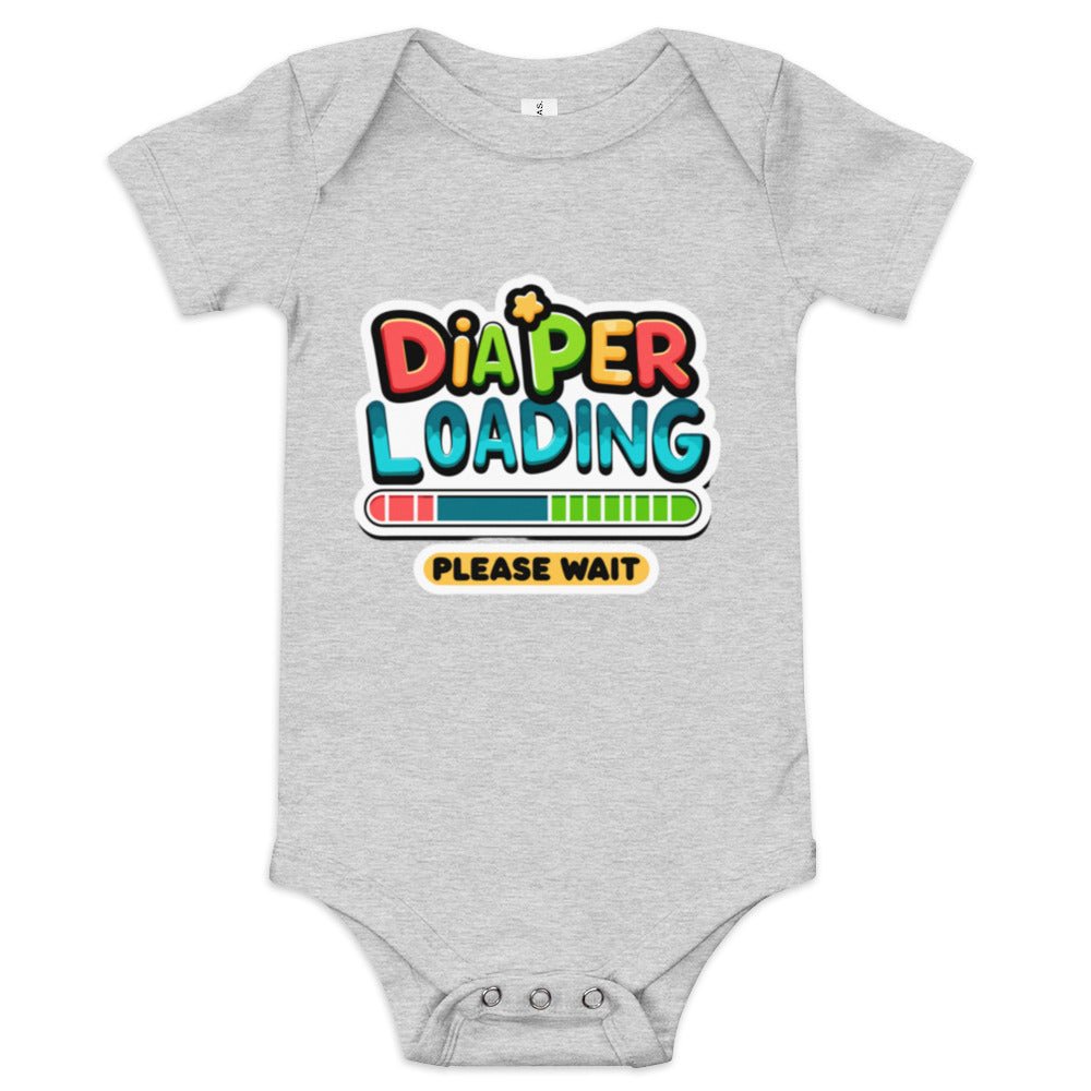 Diaper Loading... Please Wait Bodysuit - Blue Marc