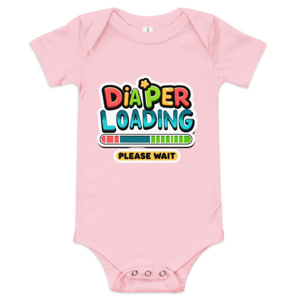 Diaper Loading... Please Wait Bodysuit - Blue Marc