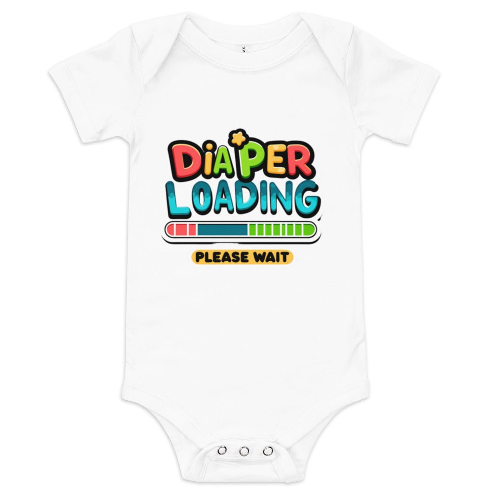 Diaper Loading... Please Wait Bodysuit - Blue Marc