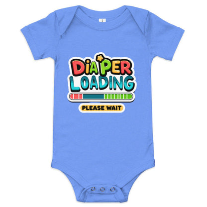 Diaper Loading... Please Wait Bodysuit - Blue Marc