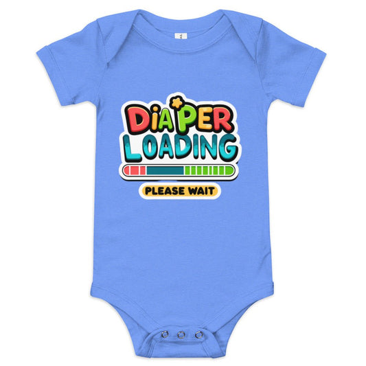 Diaper Loading... Please Wait Bodysuit - Blue Marc