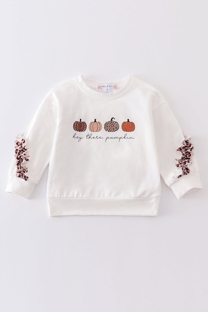 Festive Fall Charm: 'Hey There Pumpkin' Sweater - Blue Marc