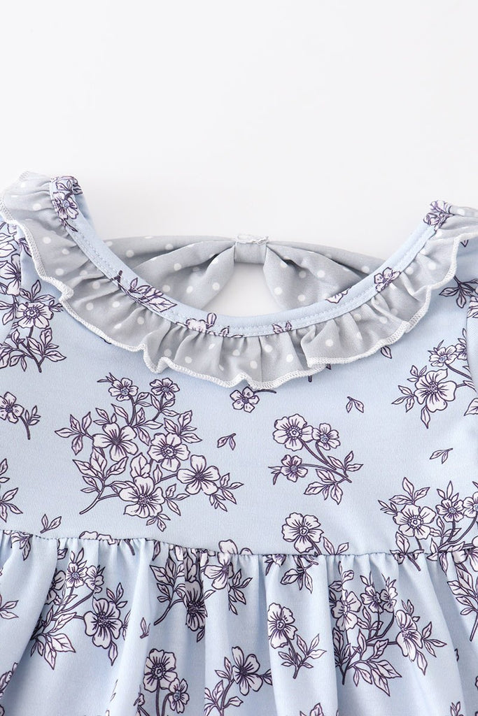 Floral Finesse: 2-Piece Set for Your Little Fashionista! - Blue Marc