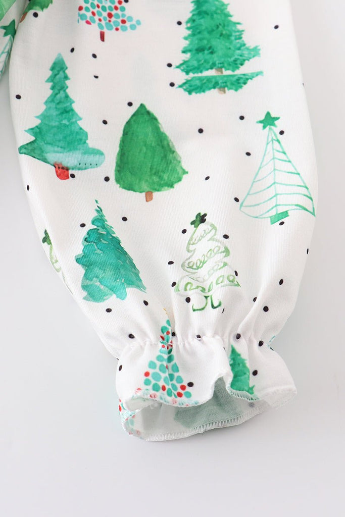 Girls' Forest Green Christmas Tree Pajama Dress - Blue Marc