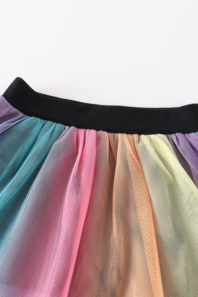 Girls' Rainbow Tutu Skirt - Blue Marc