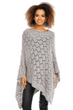 Graceful Evenings: Lightweight Openwork Poncho for Effortless Style - Blue Marc