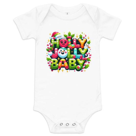 Holly Jolly Baby Bodysuit - Blue Marc