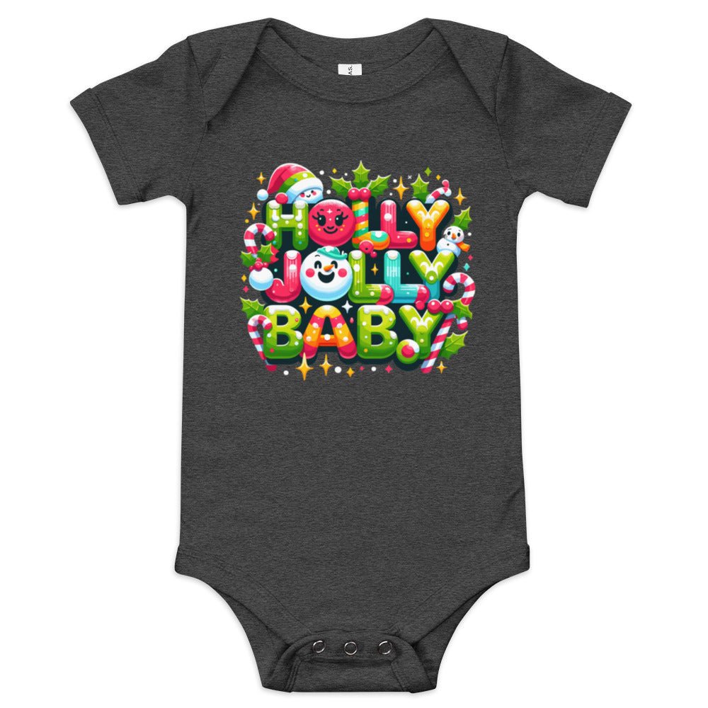 Holly Jolly Baby Bodysuit - Blue Marc