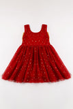 Little Girls' Moon & Stars Red Dress