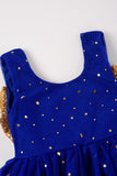 Little Girls's Moon & Stars Blue Tutu Dress - Blue Marc