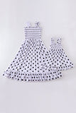 Mommy & Me Polka Dot Seersucker Dress - Blue Marc