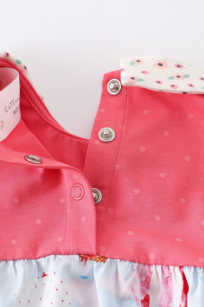 Pink Polka Puff Playsuit for Baby Girl - Blue Marc