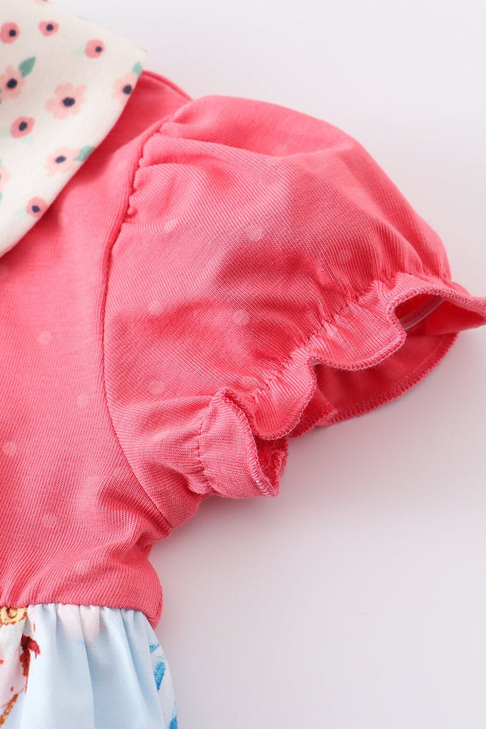 Pink Polka Puff Playsuit for Baby Girl - Blue Marc