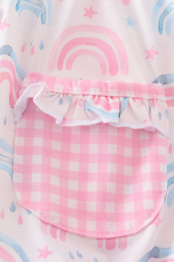 Pink Sky Rainbow Jumpsuit for Baby Girl - Blue Marc