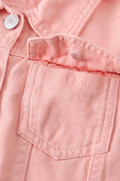 Pretty in Pink Denim Vest - Blue Marc