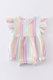 Rainbow Stripes Cozy Jumpsuit for Baby Girl
