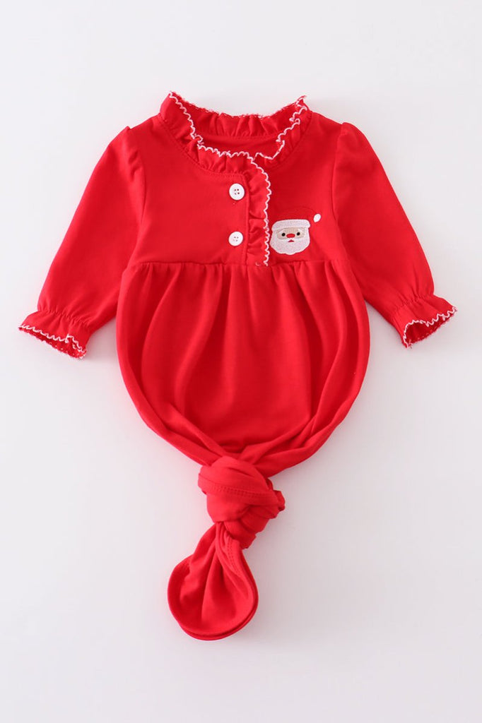 Santa Baby Red Ruffle Gown for Baby Girl - Blue Marc
