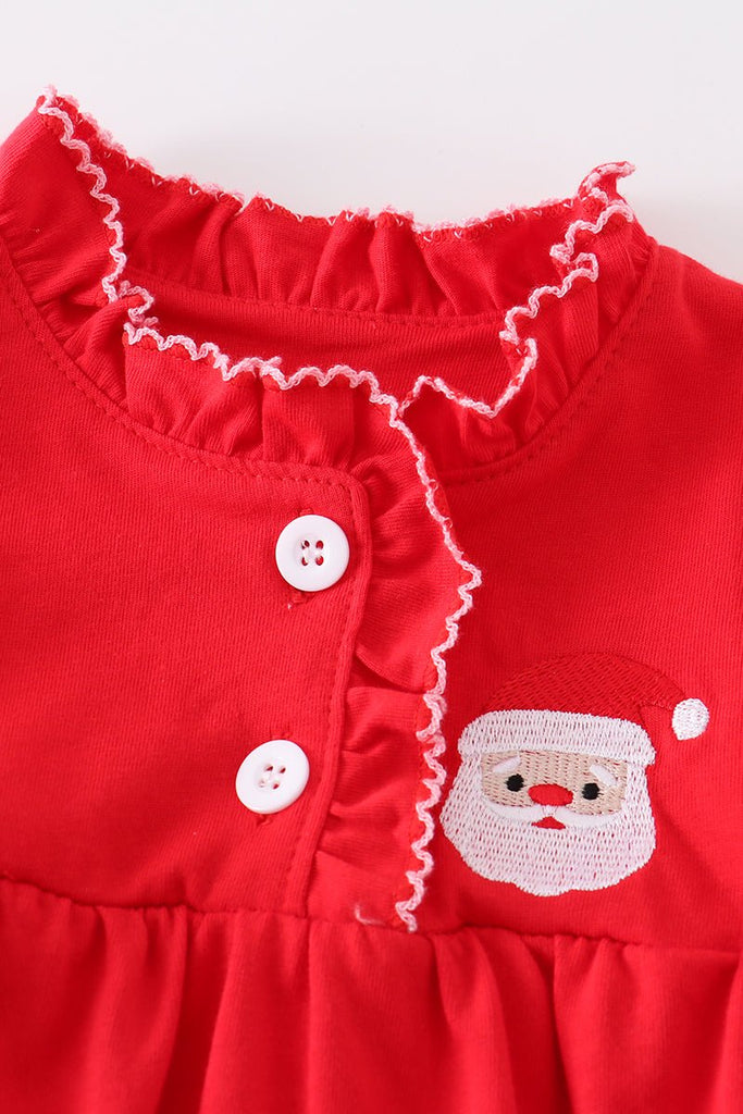 Santa Baby Red Ruffle Gown for Baby Girl - Blue Marc