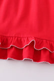 Scarlet Dreams: Red Short Sleeve Pajamas Dress - Blue Marc