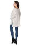 Side-Slit Cozy Comfort Pregnancy Sweater - Blue Marc